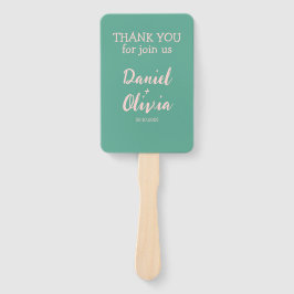 Leque Casamento de onda rosa e verde