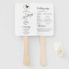 Leque Casamento de Pato-real com Flor Silvestre