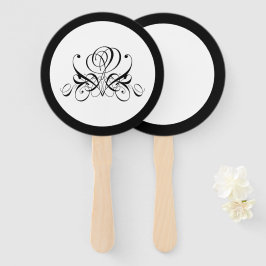 Leque Casamento de Rosa preto para caligrafia