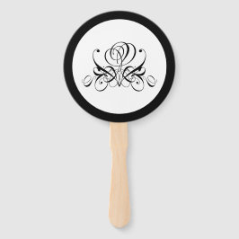 Leque Casamento de Rosa preto para caligrafia