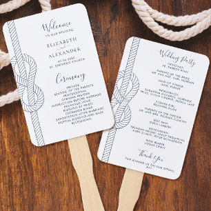 Leque Casamento de Script Moderno do Núcleo Náutico