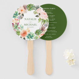 Leque Casamento de Suculentos Cactus Vermelhos-Vermelhos