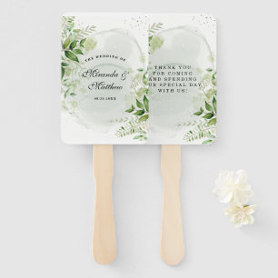 Leque Casamento de Vineyard Rustic White Greenery Obriga