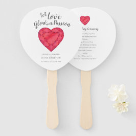Leque Casamento deixe o amor brilhar com a cor d'água da
