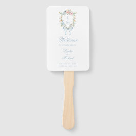 Leque Casamento do Monograma de Fora Floral Elegante