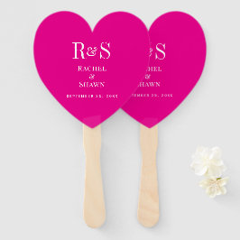 Leque Casamento do Monograma Moderno, Quadrado Elegante