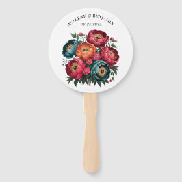 Leque Casamento Dourado de Trim. Laranja Vermelho