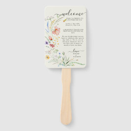 Leque Casamento Elegante Mínimo de Flor Selvagem Moderna