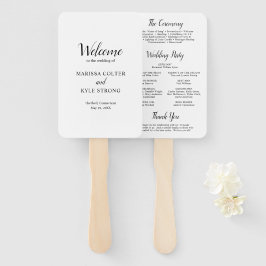 Leque Casamento Elegante Moderno Branco Negro Simples