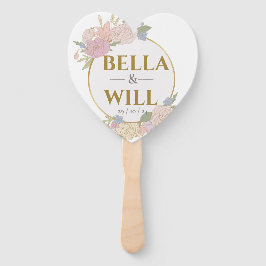 Leque Casamento Elegante Peony Lily Rosa