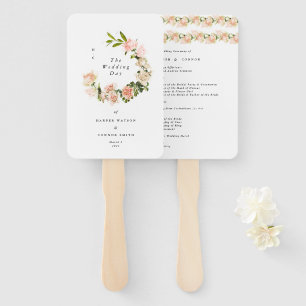 Leque Casamento Elegante Rosa Romance