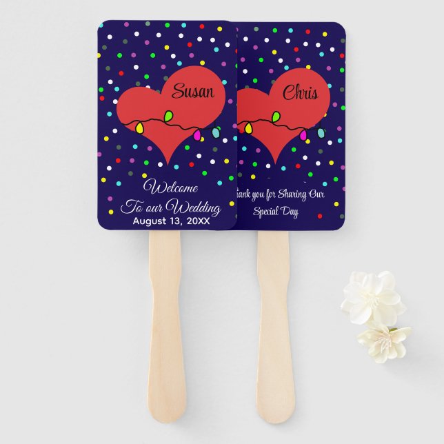 Leque Casamento engraçado moderno e personalizado  (Frente e Verso)