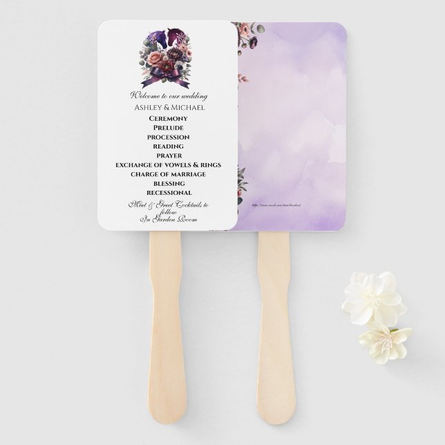 Leque Casamento Equestre Elegante Watercolor (Frente e Verso)