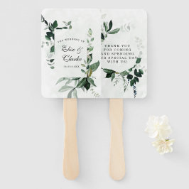 Leque Casamento Eucalyptus com Aquarela Renovada Rustica