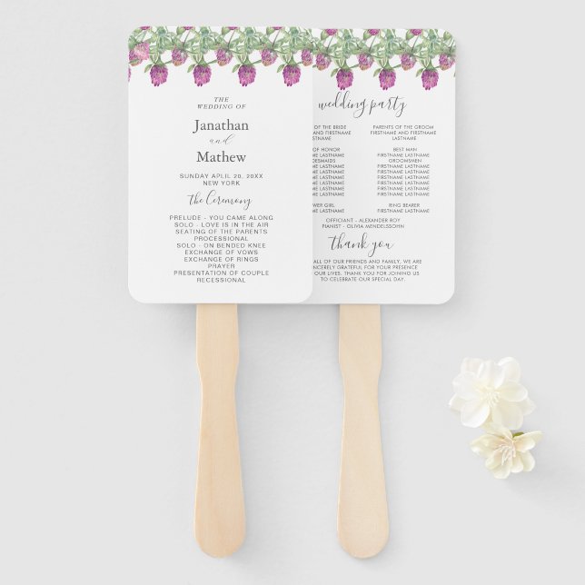 Leque Casamento Floral da Selva de Verão