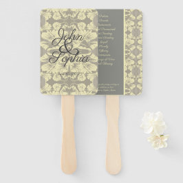 Leque Casamento Floral de Ivory e Cinzas Conjunto de Ven