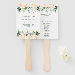 Leque Casamento floral de pêssego + folhagem