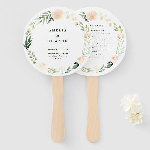 Leque Casamento floral de pêssego + folhagem