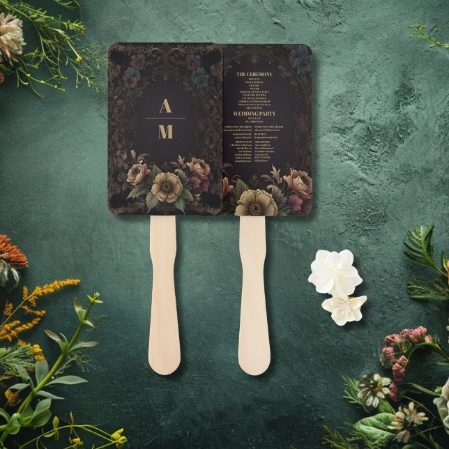 Leque Casamento Floral Gótico Vitoriano Real (Criador carregado)