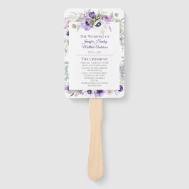 Leque Casamento Floral, Lavanda, Cor Branca