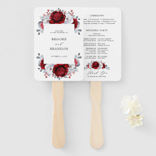 Leque Casamento Floral Metálico Real de Prata Branca