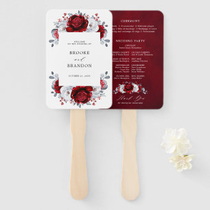 Leque Casamento Floral Metálico Real de Prata Branca