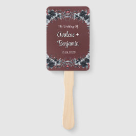 Leque Casamento Floral Preto-Gótico Sanguíneo