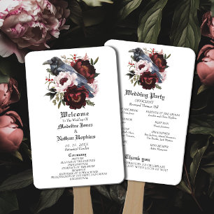 Leque Casamento Floral Raven Raven Gótico Romântico