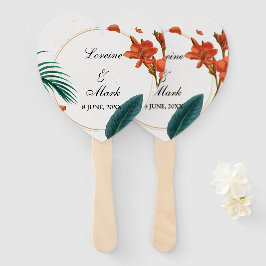 Leque Casamento Floral Tropical Elegante