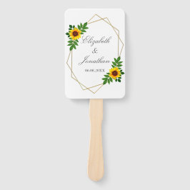 Leque Casamento Geométrico de Girassol