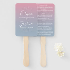 Leque Casamento Judaico De Ombre Azul, Rosa E Posta