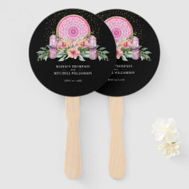 Leque Casamento Metafísico com Cristais de Mandala Flora