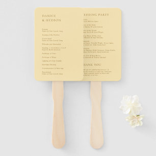 Leque Casamento Moderno Amarelo Manteiga Minimalista