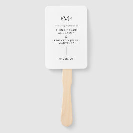 Leque Casamento Moderno de Fiona Black and White Bold Mo