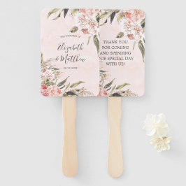 Leque Casamento Neutral Boho Pink Pampas Obrigado