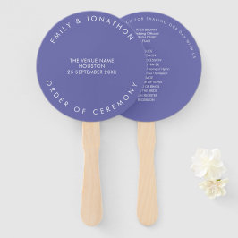 Leque Casamento personalizado azul mínimo