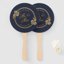 Leque Casamento Personalizado Dourado Elegante | Ventila