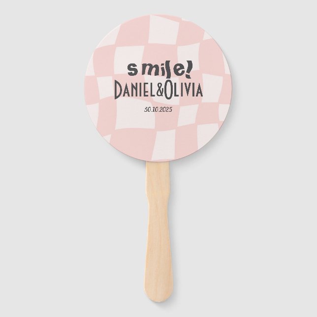 Leque Casamento Quadrado Rosa (Frente)