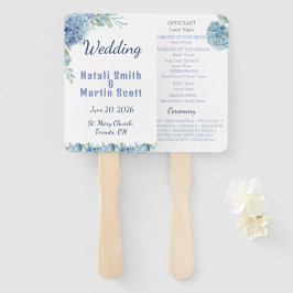 Leque Casamento Romântico em Aquarela com Hortênsias em 