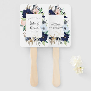 Leque Casamento Rosa-Blush do Marinho de Blooms Náuticos