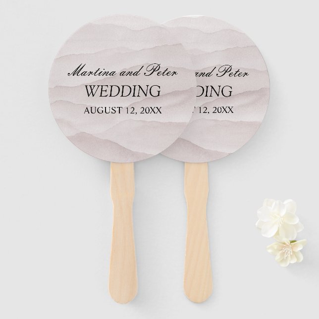 Leque casamento rosa de abstrato poeirento (Frente e Verso)