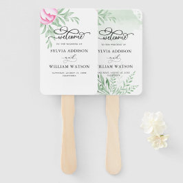 Leque Casamento Rosa-verde-verde-rosa-rosa-boêmia