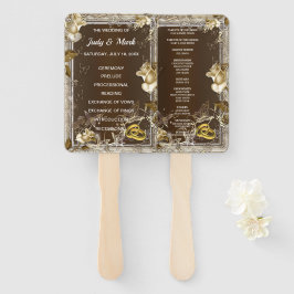 Leque Casamento Rustic Elegance White Rose