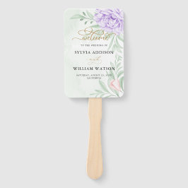 Leque Casamento Rustic Purple Rosa Floral Eucalyptus Boh