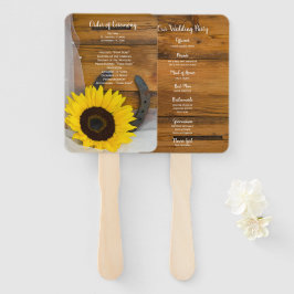 Leque Casamento Rustic Sunflower Country Western