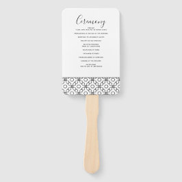 Leque Casamento Simples de Caligrafia Branca e Preta