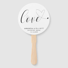 Leque Casamento Simples de Coração de Amor