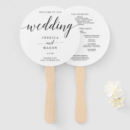 Leque Casamento Simples de Elegância Preto e Branco