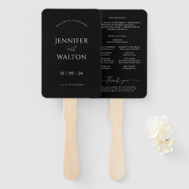 Leque Casamento simples e elegante preto e branco