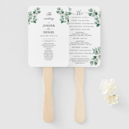 Leque Casamento Verde Botânico de Eucalipto